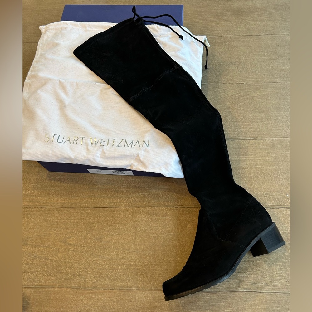 Stuart Weitzman Lowland over-the-knee boots 
size 7.5, black suede color
